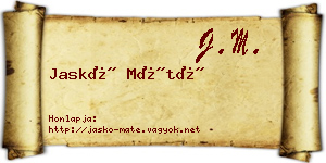 Jaskó Máté névjegykártya
